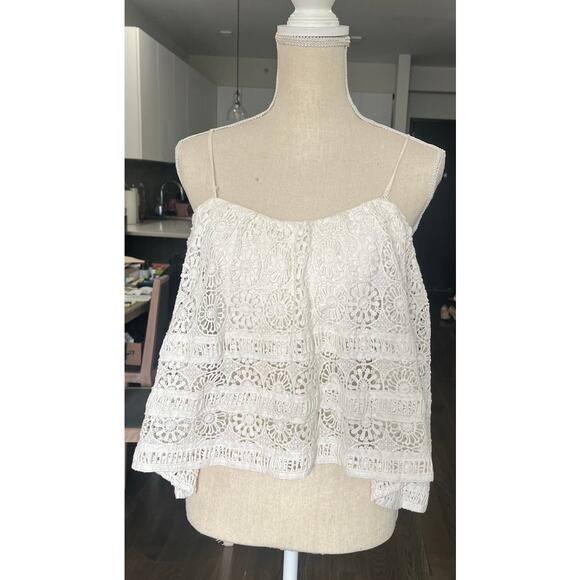 Free People Sydney Lace Ivory Tube Top Boho Festival Babydoll Hippie sz Med $128 - Picture 3 of 16